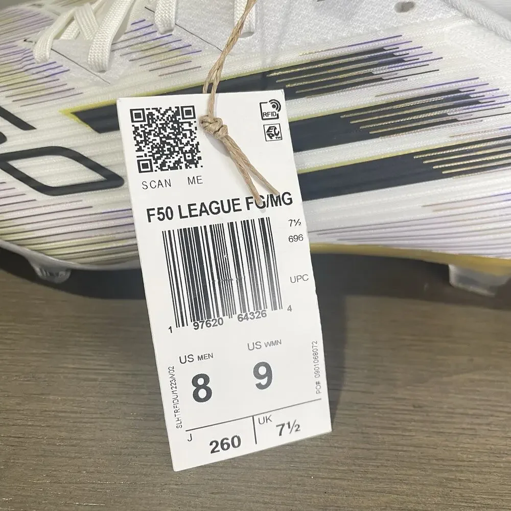 Adidas Mens Size 8 Soccer Cleats NEW F50 League FG MG White Purple Gold JI0005